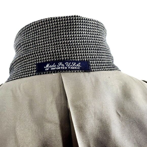 Austin Reed Heavy Textured Wool 2 Button Sport Coat 38R Black Tan Check - Picture 11 of 11